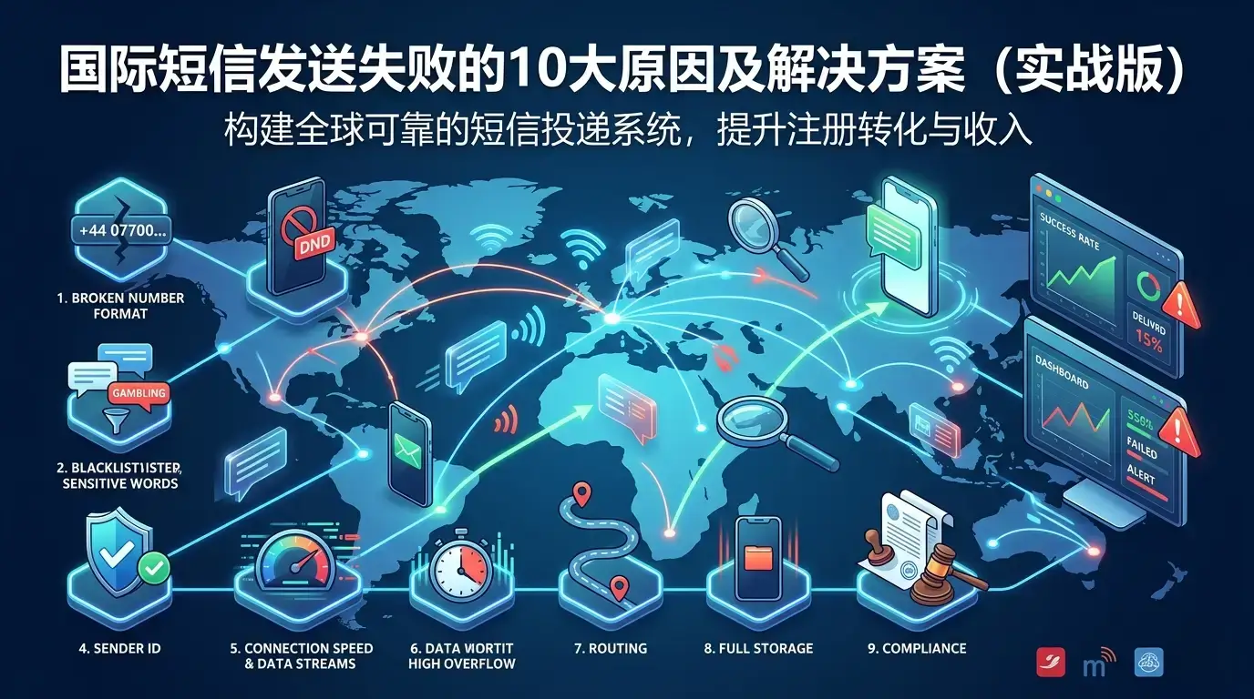 国际短信发送失败的10大原因及解决方案