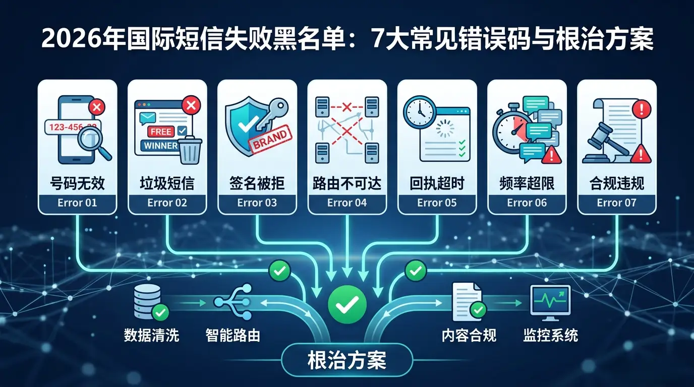 2026国际短信失败错误码大全：7大常见原因与解决方案｜提升OTP短信到达率