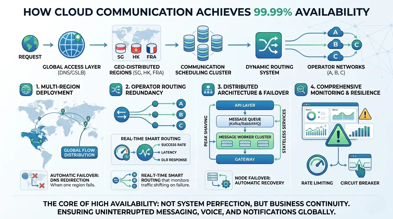 How Does a Cloud Communication System Achieve 99.99% Availability? High Availability Architecture Design and Stability Practice Analysis