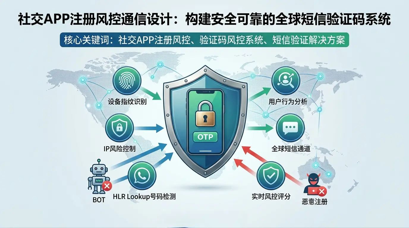 社交APP注册风控通信设计：验证码风控系统与全球短信验证解决方案